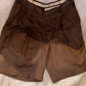 Baracuta 100% Silk Brown Men's Shorts Size 36
